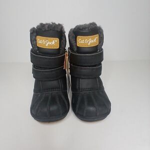 Cat & Jack Toddler Boys Waterproof Snow Boots Denver Thermolite Black Size 6 New